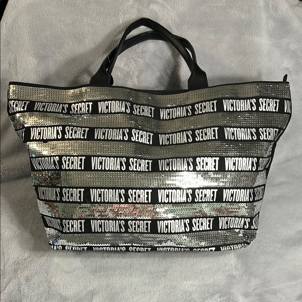 Victoria’s Secret 2018 Black & Sequined Canvas Tote Bag